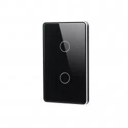 Interruptor inteligente premium negro de 2 botones.