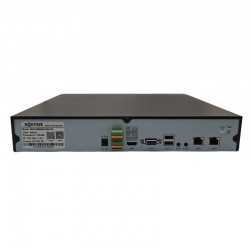 Grabador NVR Bokysee POE 16 canales, 4k y doble disco - puertos