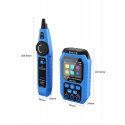 Noyafa NF-B509 - dimensiones del tester de red y multímetro