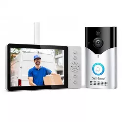Srihome kit videoportero inalámbrico con batería recargable