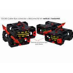 Cajas desenrolladoras de cable RUNPOTEC CB 260 conectadas en vertical y horizontal