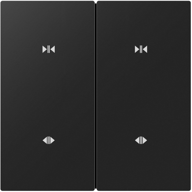 Interruptor inteligente doble para cortinas Akubela SM-2C ZigBee color negro