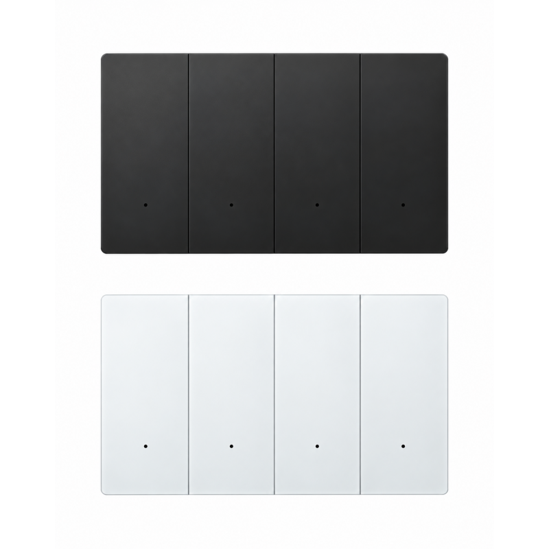 Interrupor inteligente con 4 botones fisicos premium , akubela disponible en negro y blanco