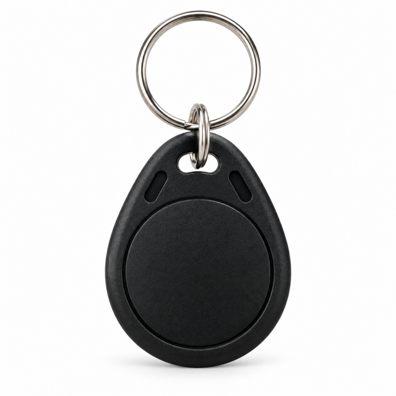 Llavero RFID de proximidad 13,56 MHz negro para control de acceso
