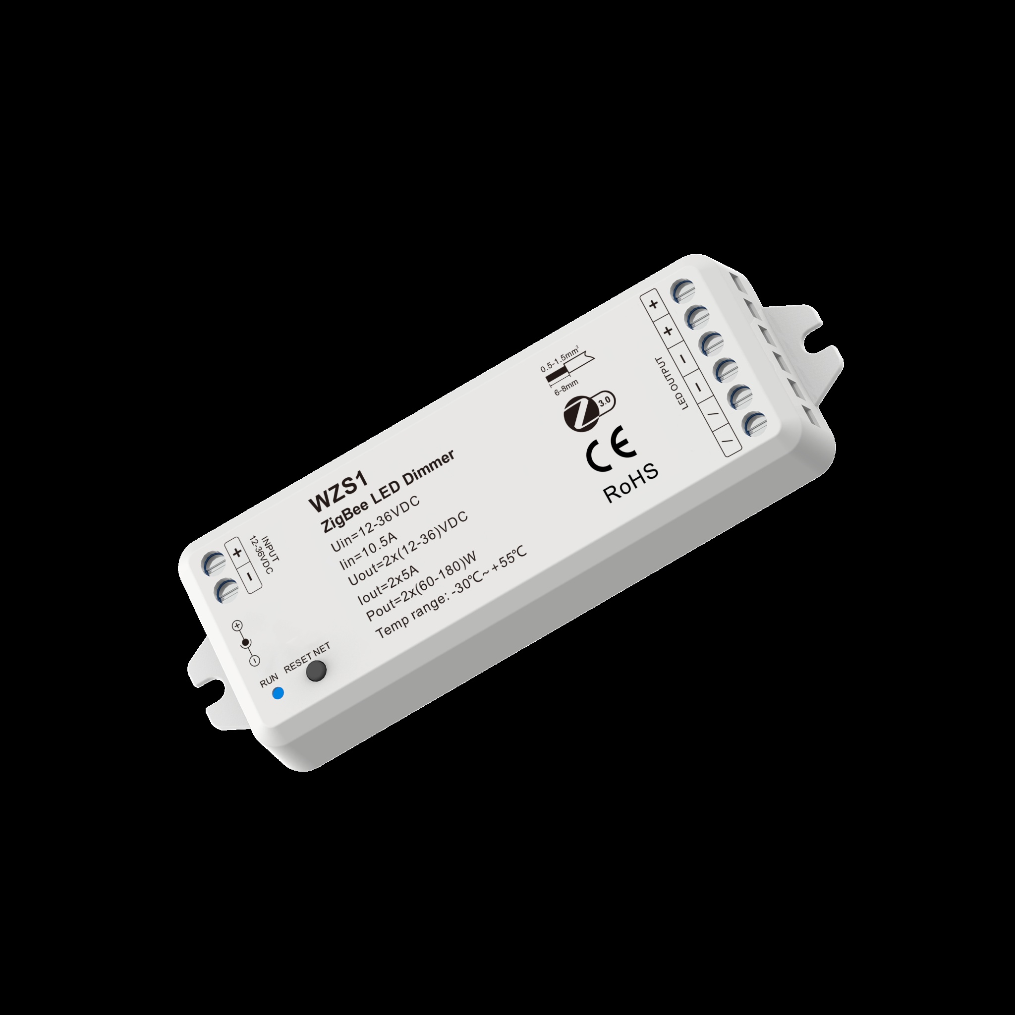 Ambiente moderno con tiras LED monocolor controladas por WZS1 ZigBee LED Dimmer