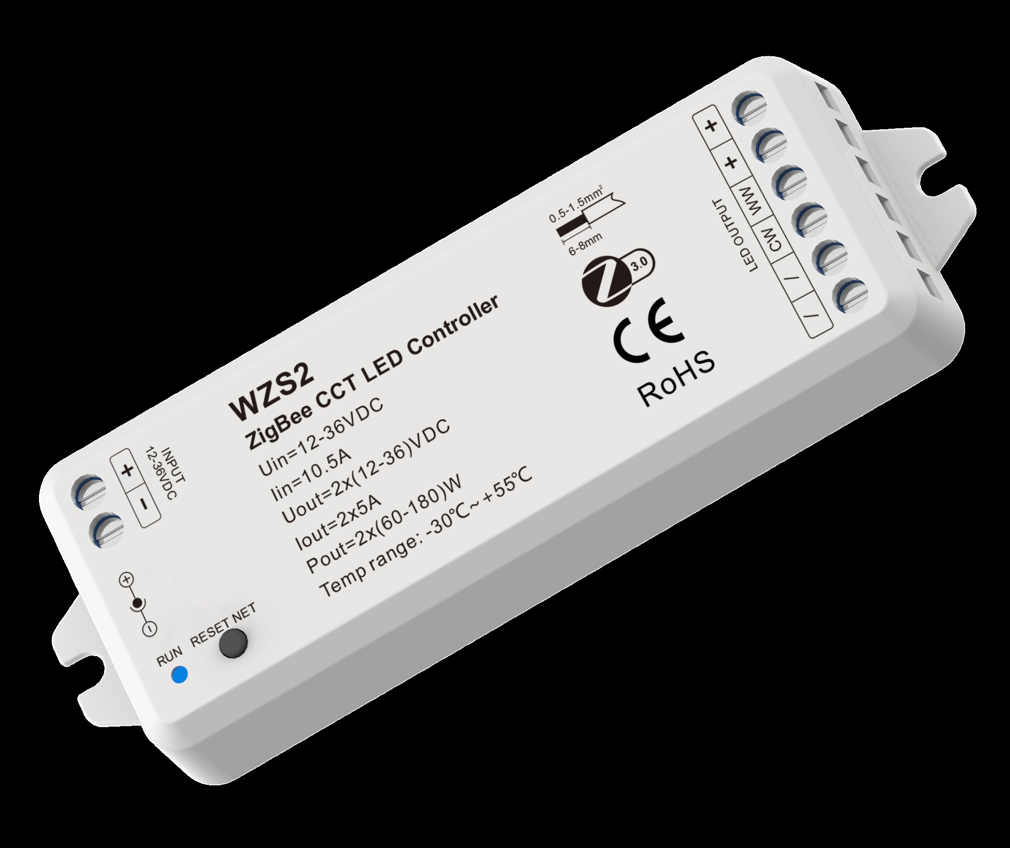 Ambiente moderno con tiras LED monocolor controladas por WZS2 ZigBee LED Dimmer