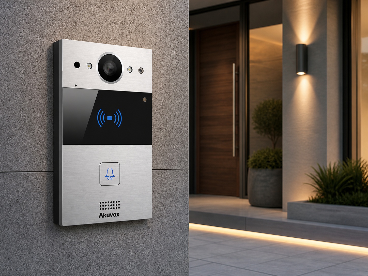Akuvox R20A instalado en un acceso moderno