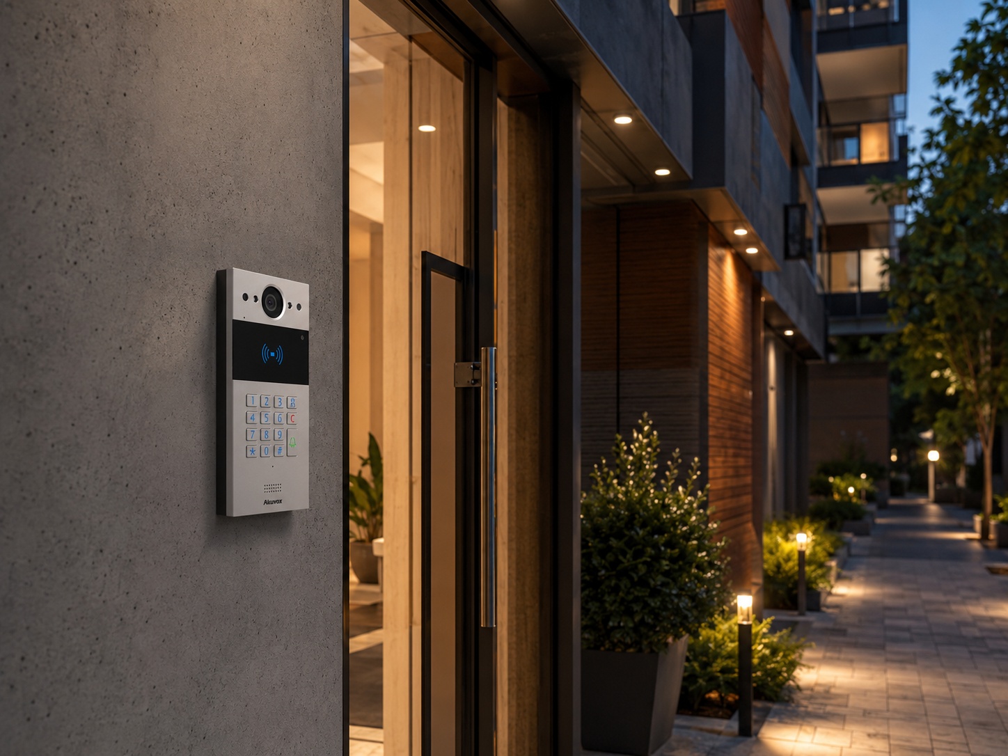 Akuvox R20K videoportero económico para edificios con teclado