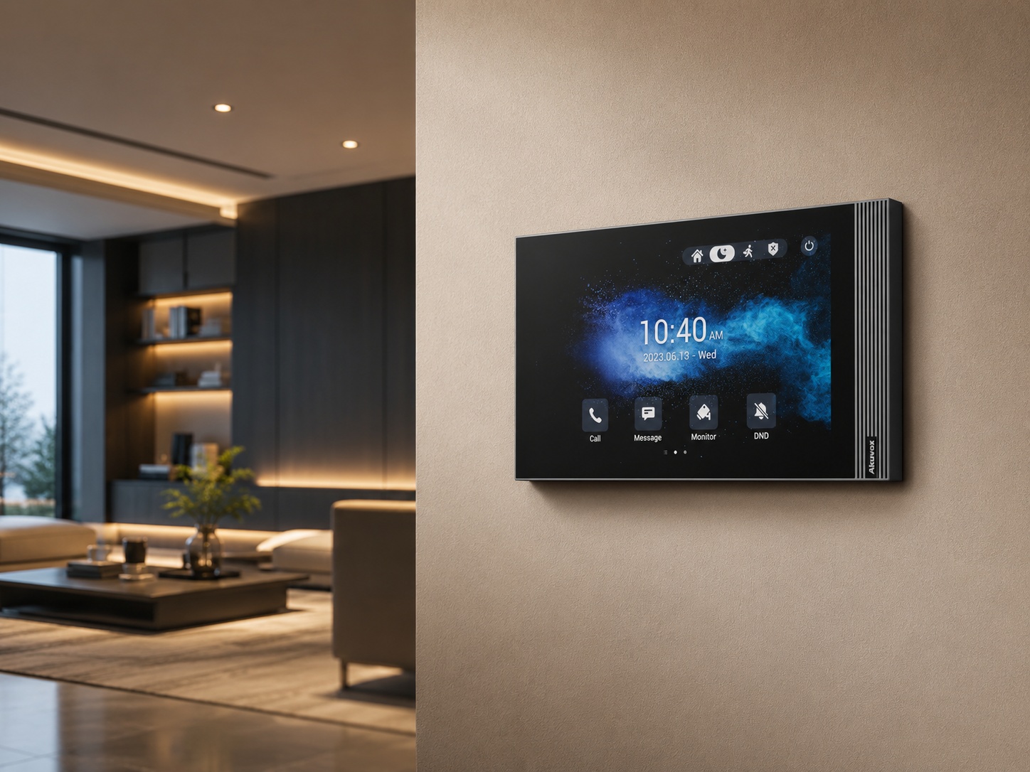 Pantalla Akuvox S563S en ambiente moderno